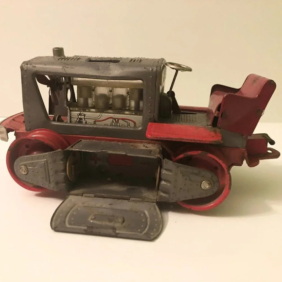 Vtg Nomura Japan Tin Battery 1200 Piston Action Tractor Incomplete Not Working - Picture 3 of 16